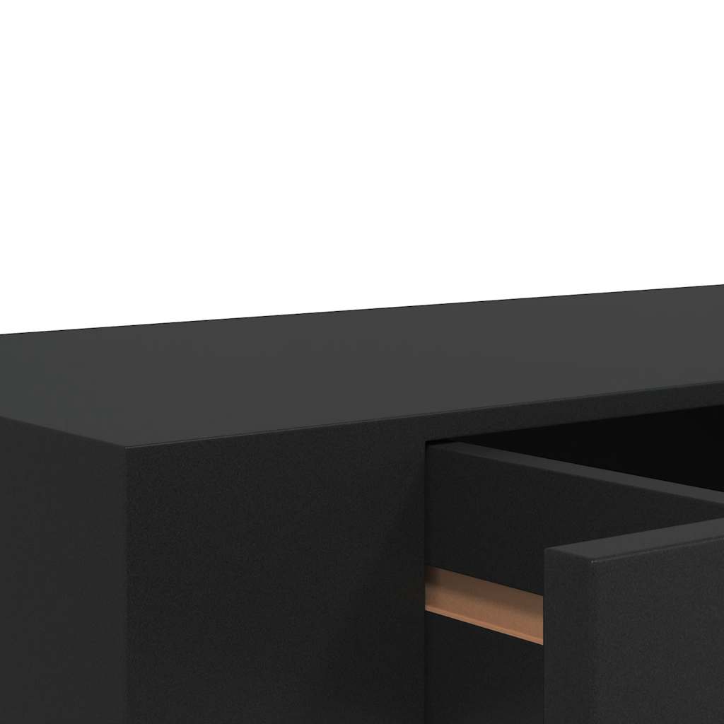 Étagère murale flottante avec tiroir Noir 48x25x8 cm