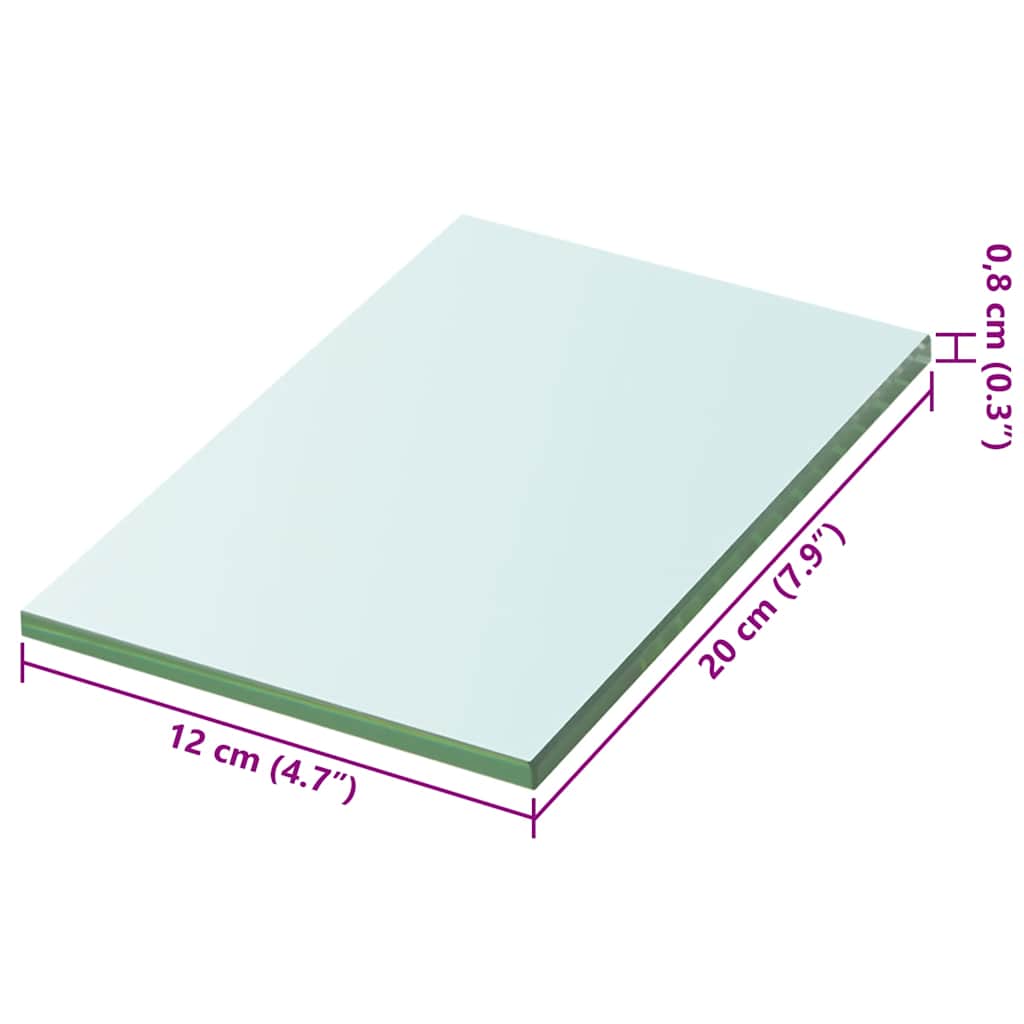 Panneaux d'étagère 2 pcs Verre Transparent 20 x 12 cm