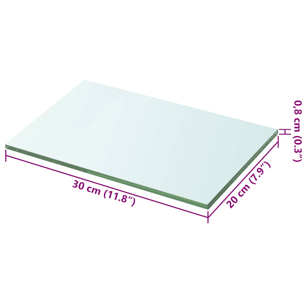 Panneaux d'étagère 2 pcs Verre Transparent 20 x 30 cm