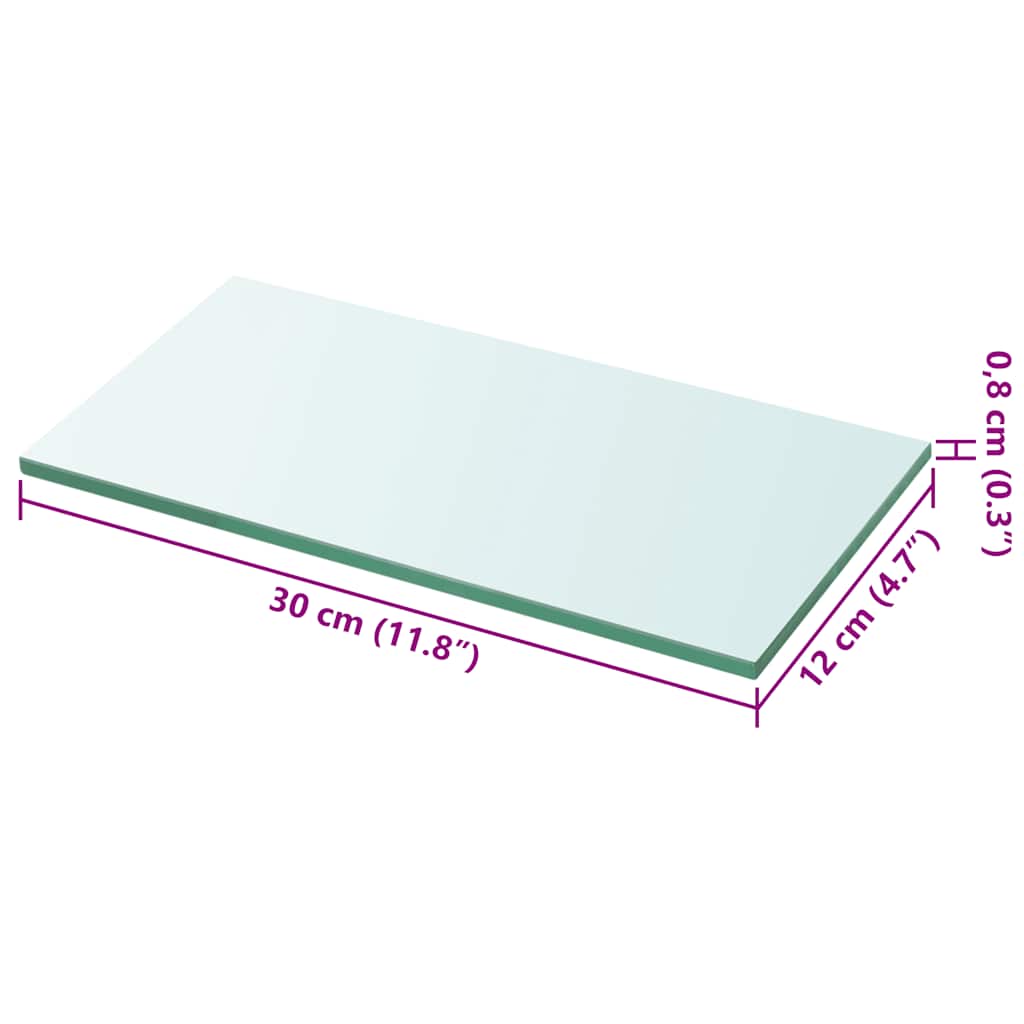 Panneaux d'étagère 2 pcs Verre Transparent 30 x 12 cm