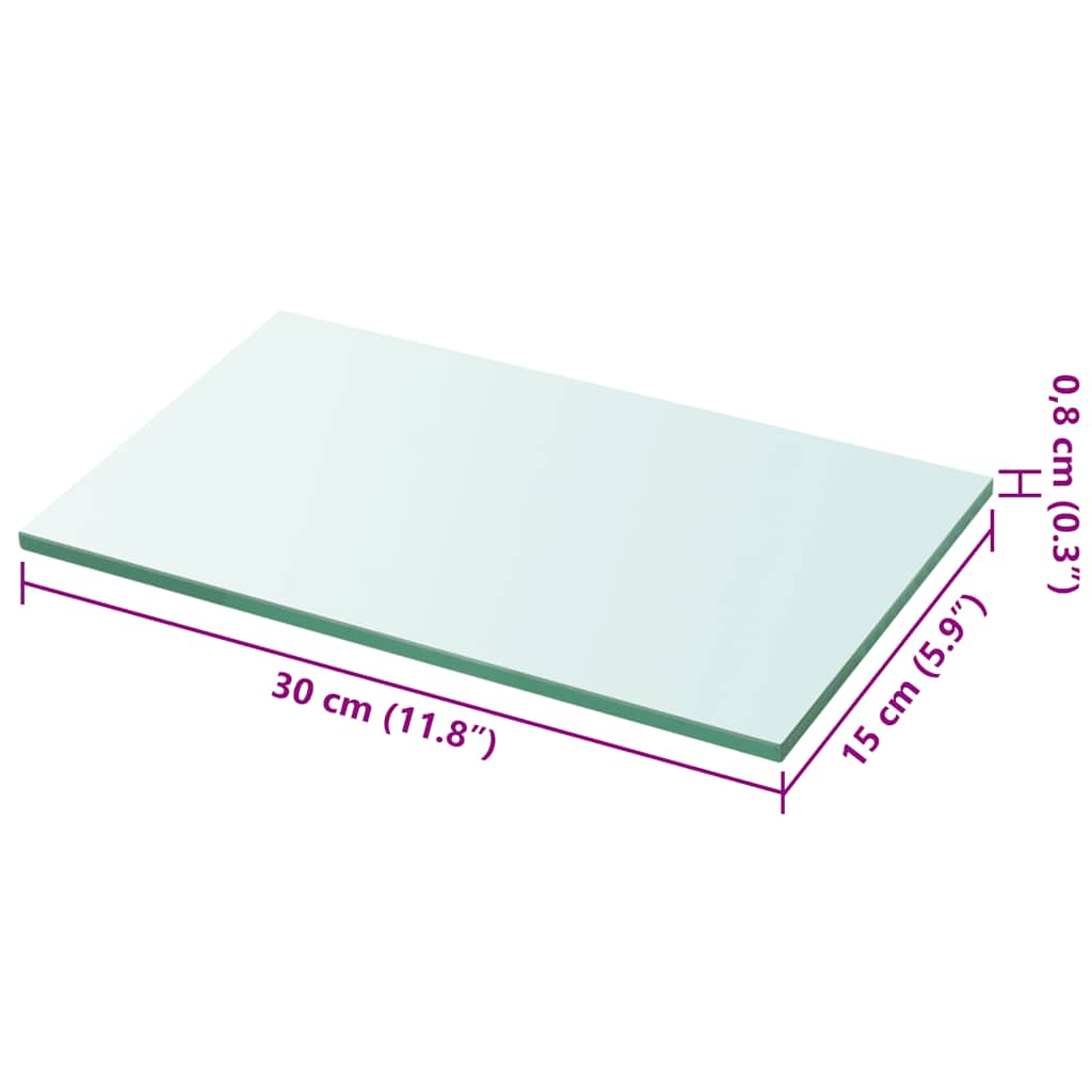 Panneaux d'étagère 2 pcs Verre Transparent 30 x 15 cm