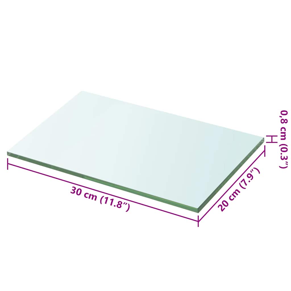 Panneaux d'étagère 2 pcs Verre Transparent 30 x 20 cm