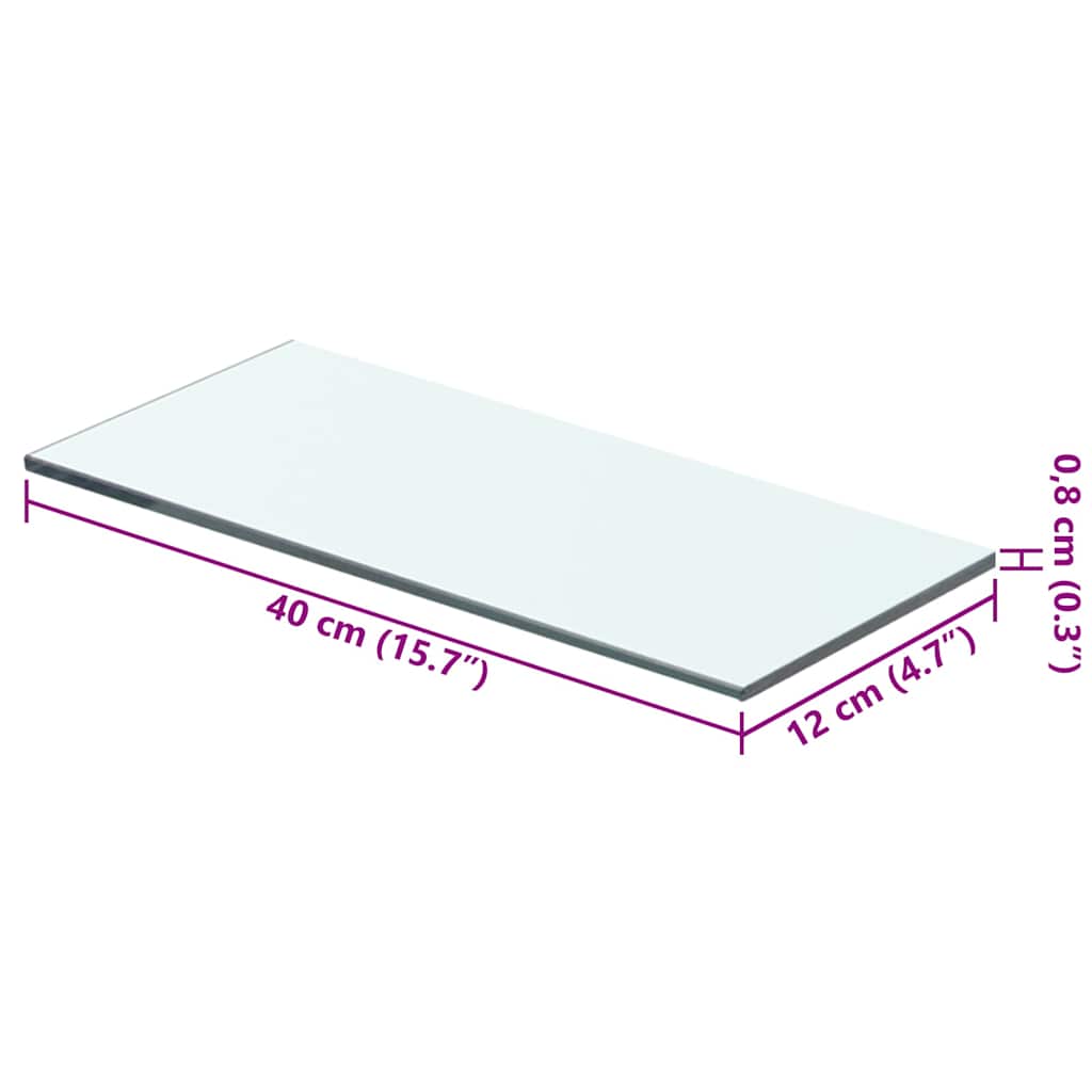Panneaux d'étagère 2 pcs Verre Transparent 40 x 12 cm