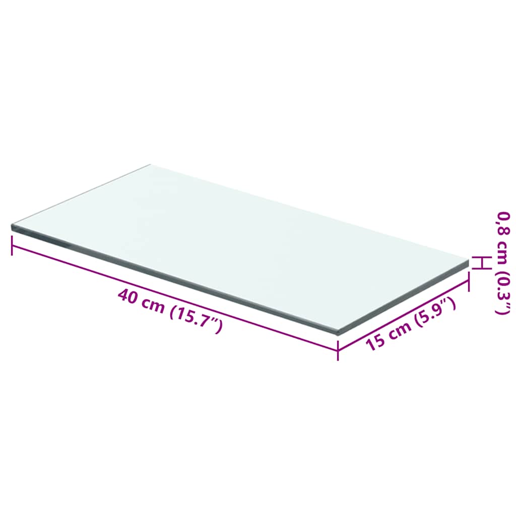 Panneaux d'étagère 2 pcs Verre Transparent 40 x 15 cm