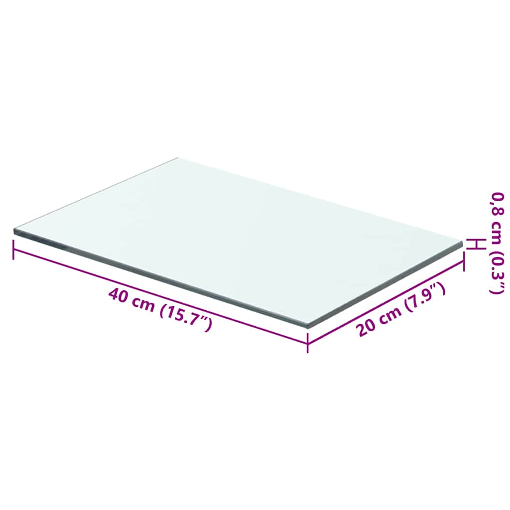 Panneaux d'étagère 2 pcs Verre Transparent 40 x 20 cm