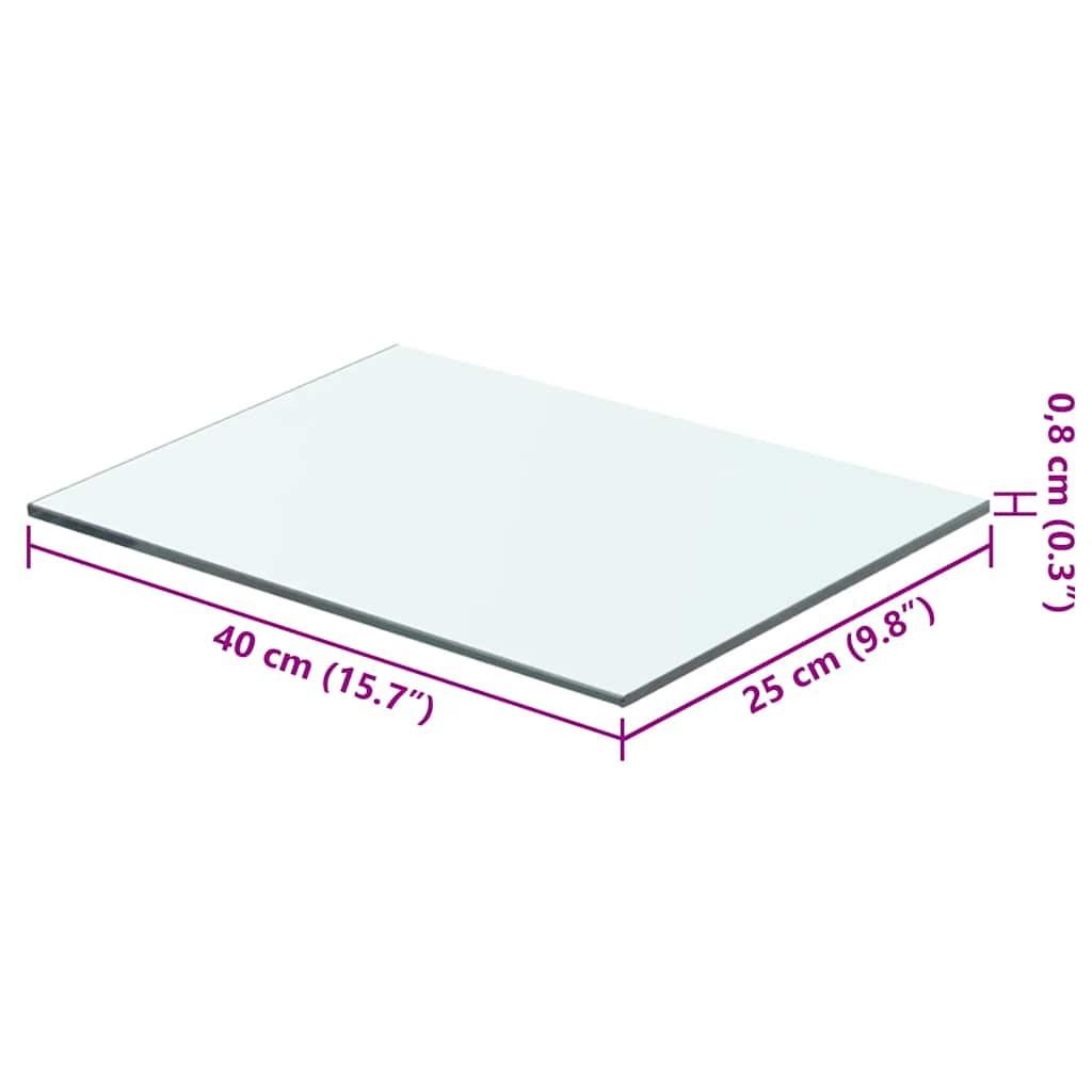 Panneaux d'étagère 2 pcs Verre Transparent 40 x 25 cm