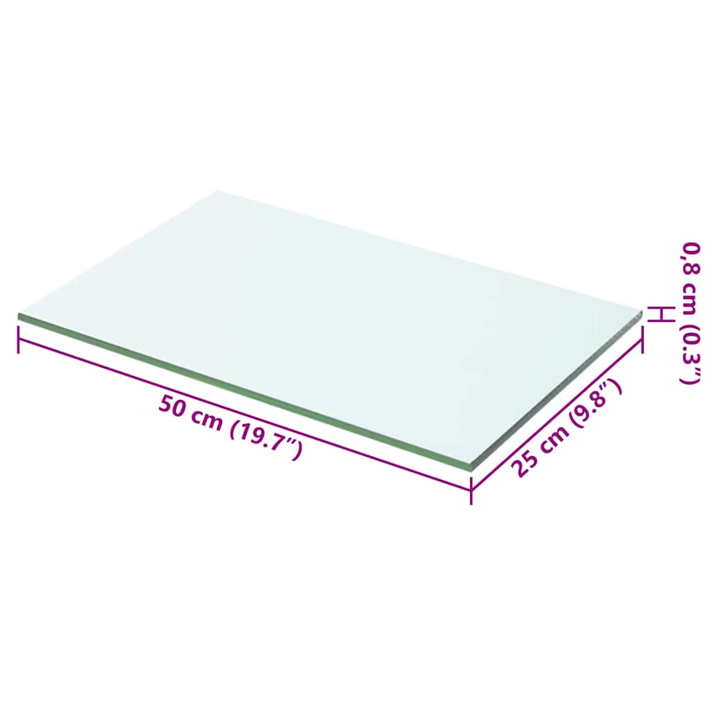 Panneaux d'étagère 2 pcs verre transparent 50x25 cm
