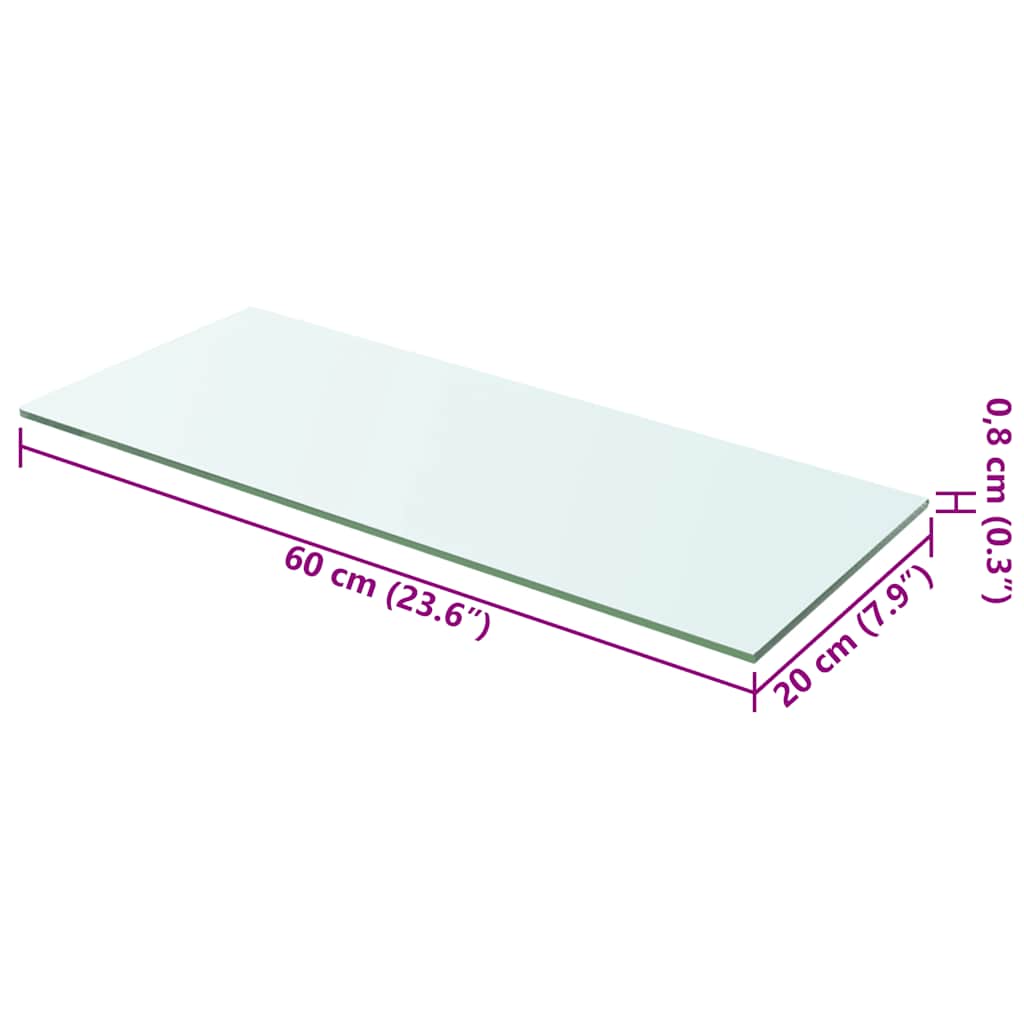 Panneaux d'étagère 2 pcs Verre Transparent 60x20 cm