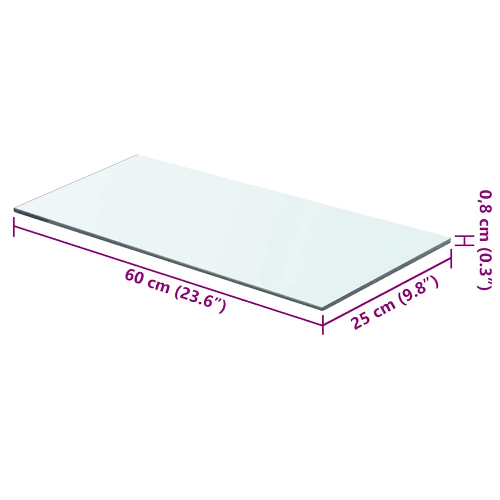 Panneaux d'étagère 2 pcs Verre Transparent 60x25 cm