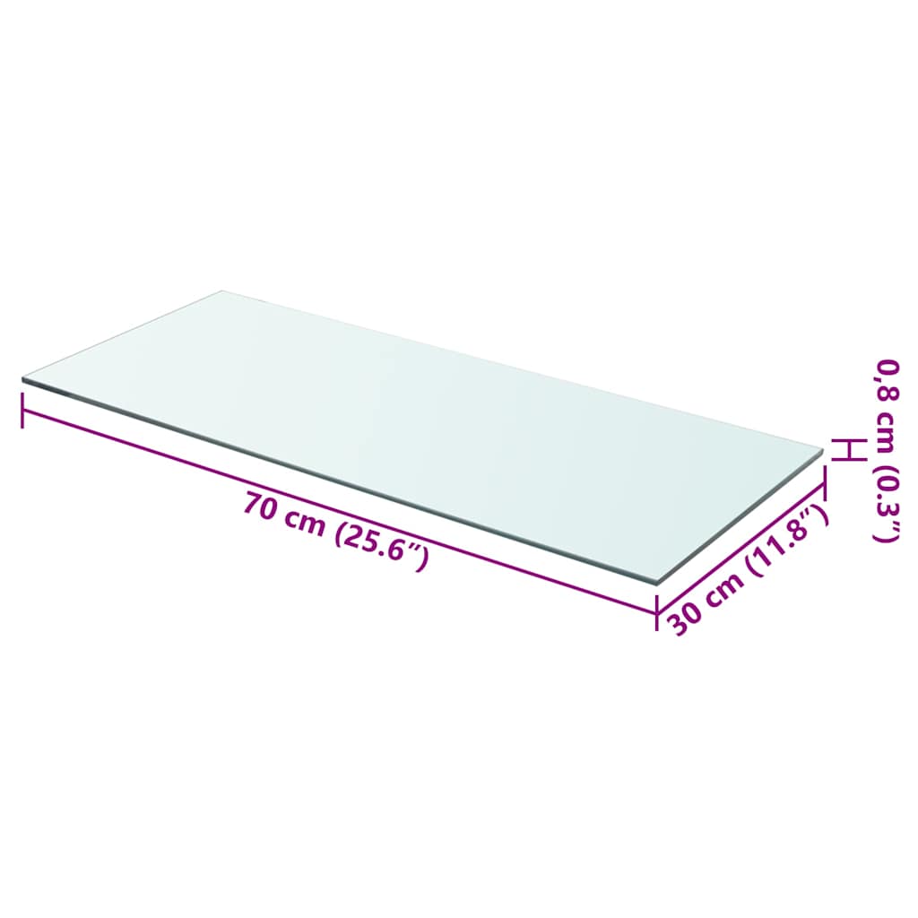 Panneaux d'étagère 2 pcs Verre Transparent 70 x 30 cm