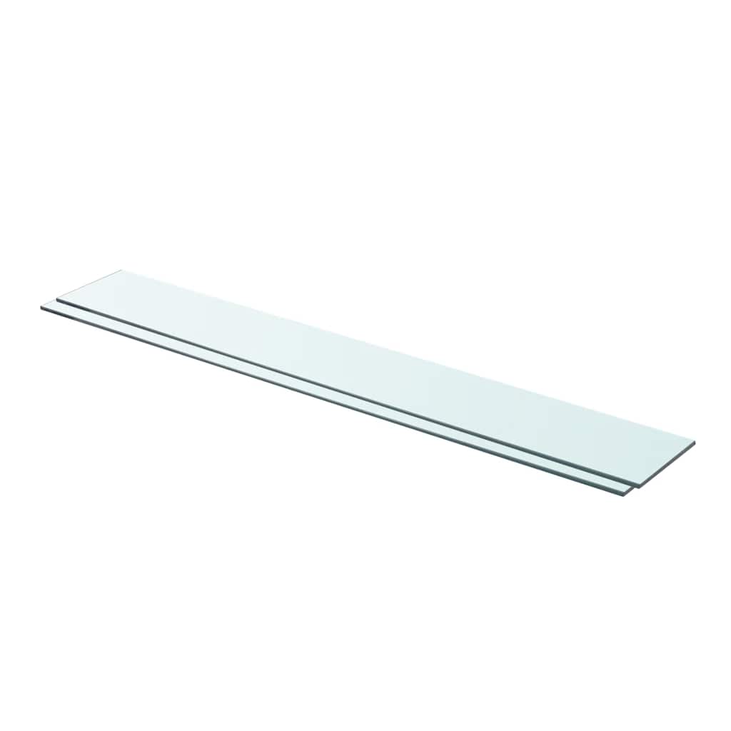 Panneaux d'étagère 2 pcs Verre Transparent 90 x 12 cm