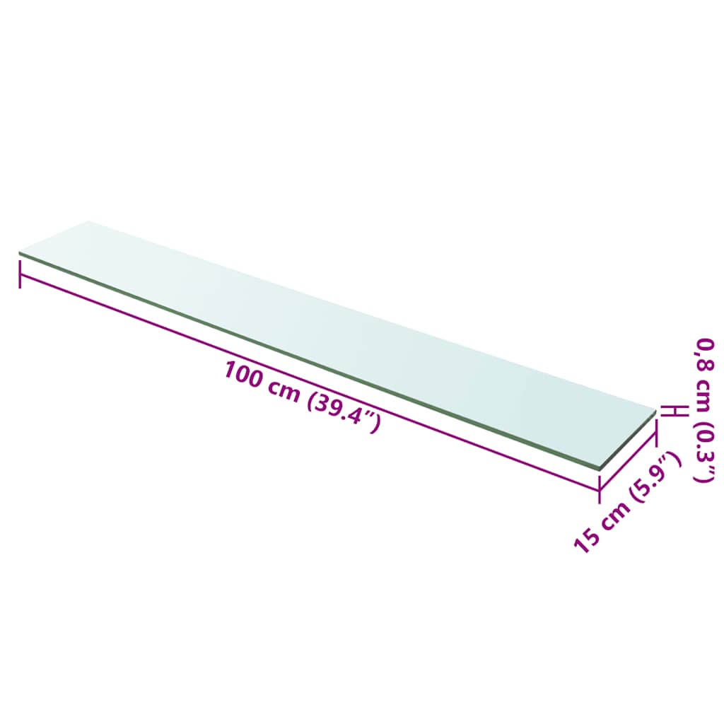Panneaux d'étagère 2 pcs Verre Transparent 100 x 15 cm