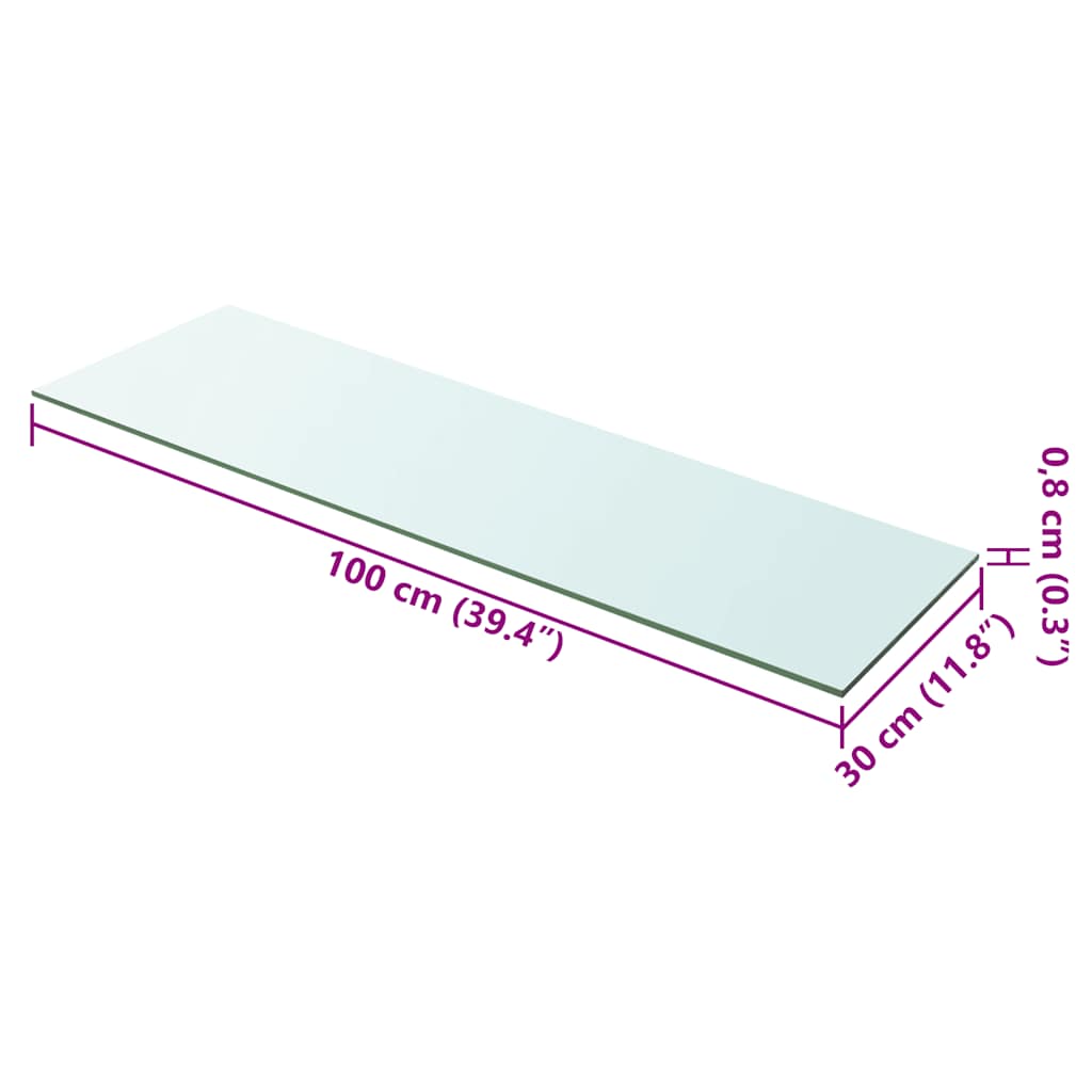 Panneaux d'étagère 2 pcs Verre Transparent 100 x 30 cm