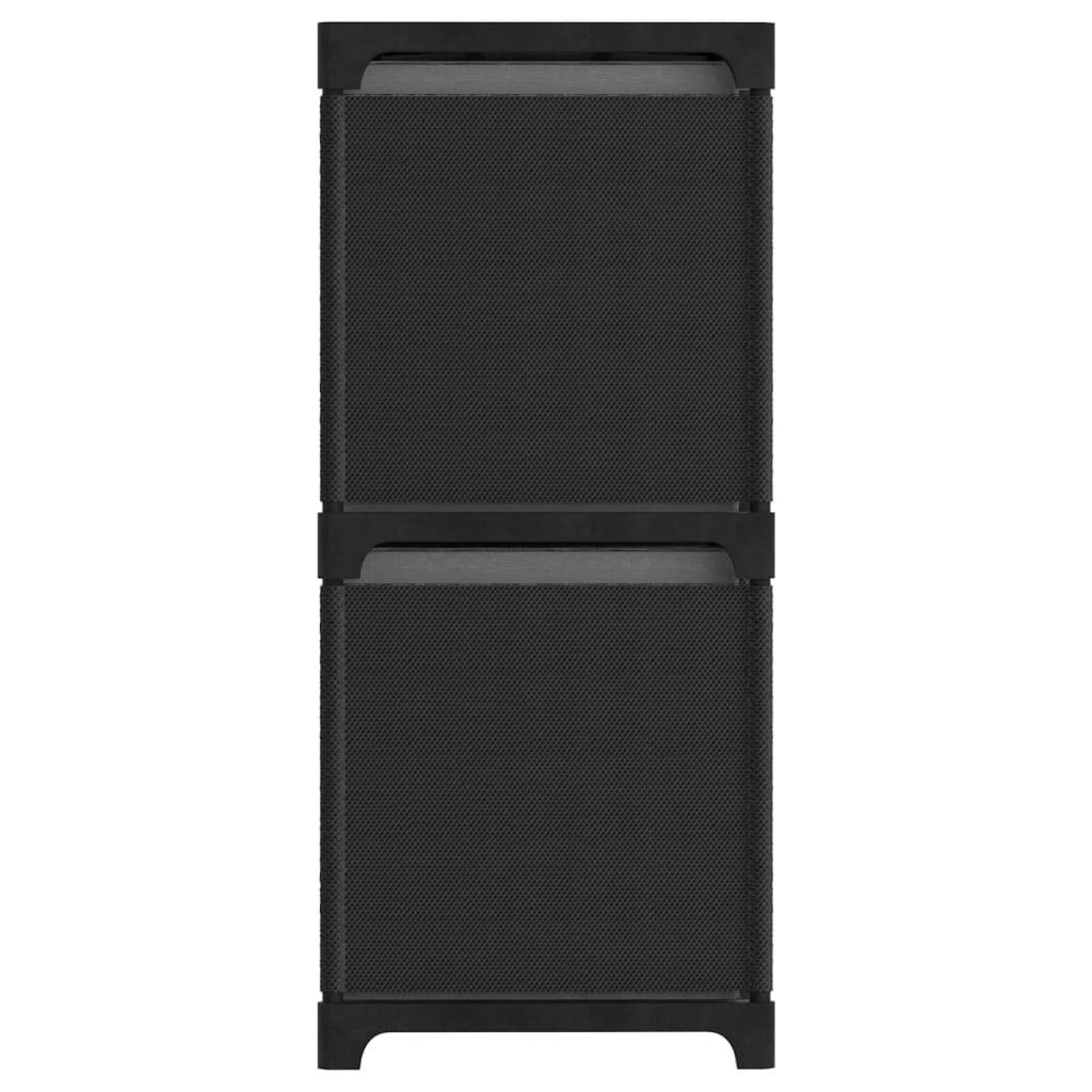 Étagère à 4 cubes avec boîtes Noir 69x30x72,5 cm Tissu