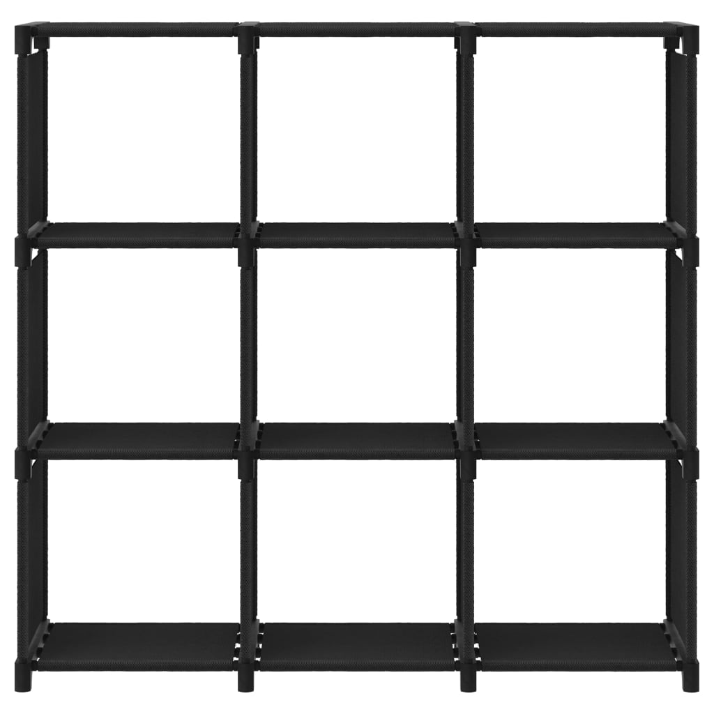 Étagère d'affichage 9 cubes Noir 103x30x107,5 cm Tissu