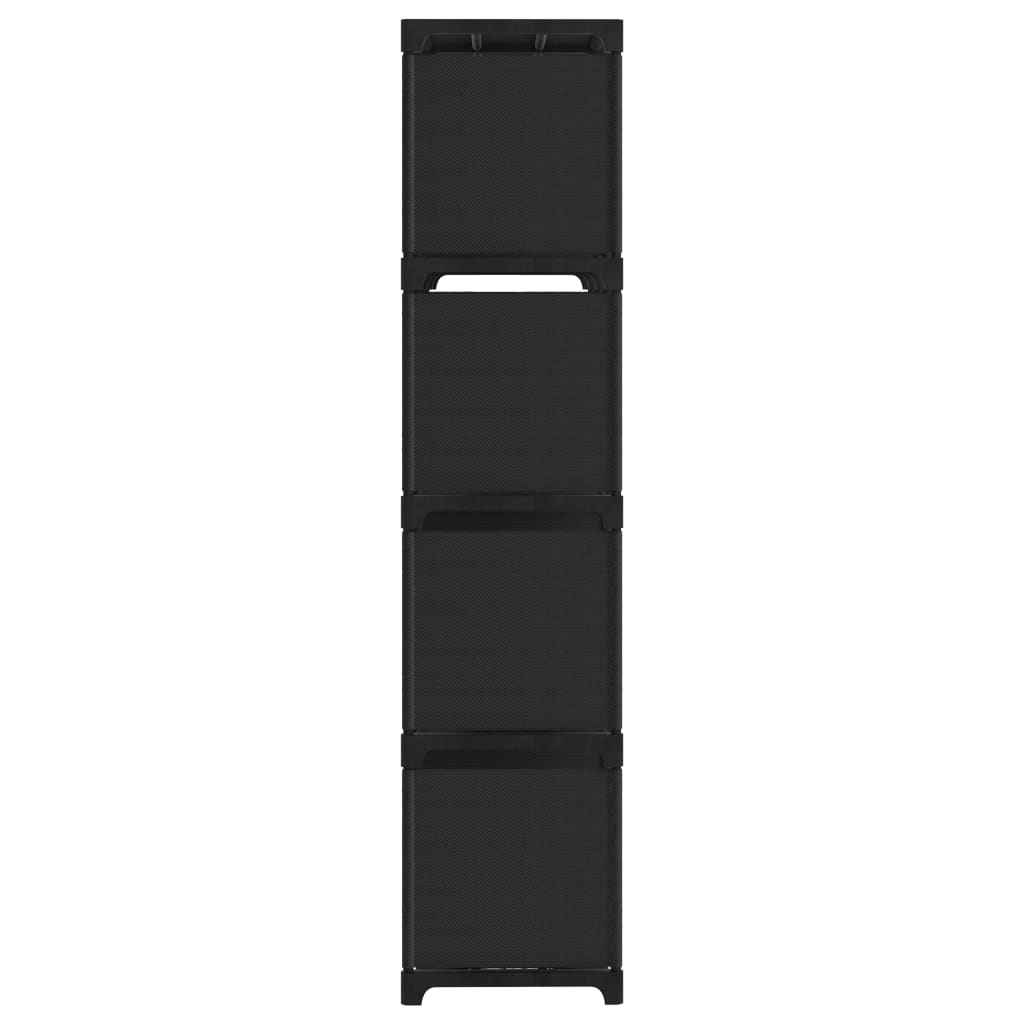 Étagère d'affichage 12 cubes Noir 103x30x141 cm Tissu