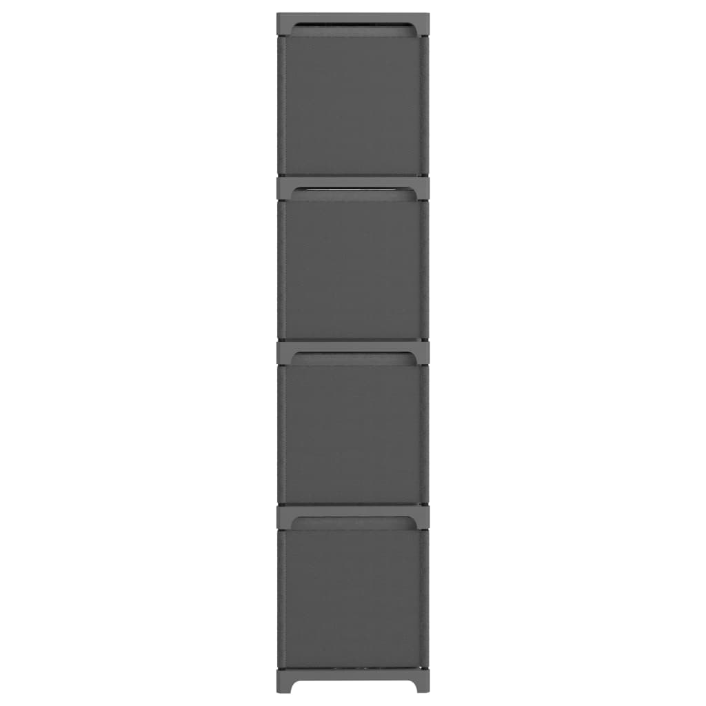 Étagère à 12 cubes avec boîtes Gris 103x30x141 cm Tissu