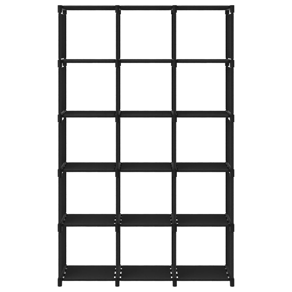 Étagère d'affichage 15 cubes Noir 103x30x175,5 cm Tissu