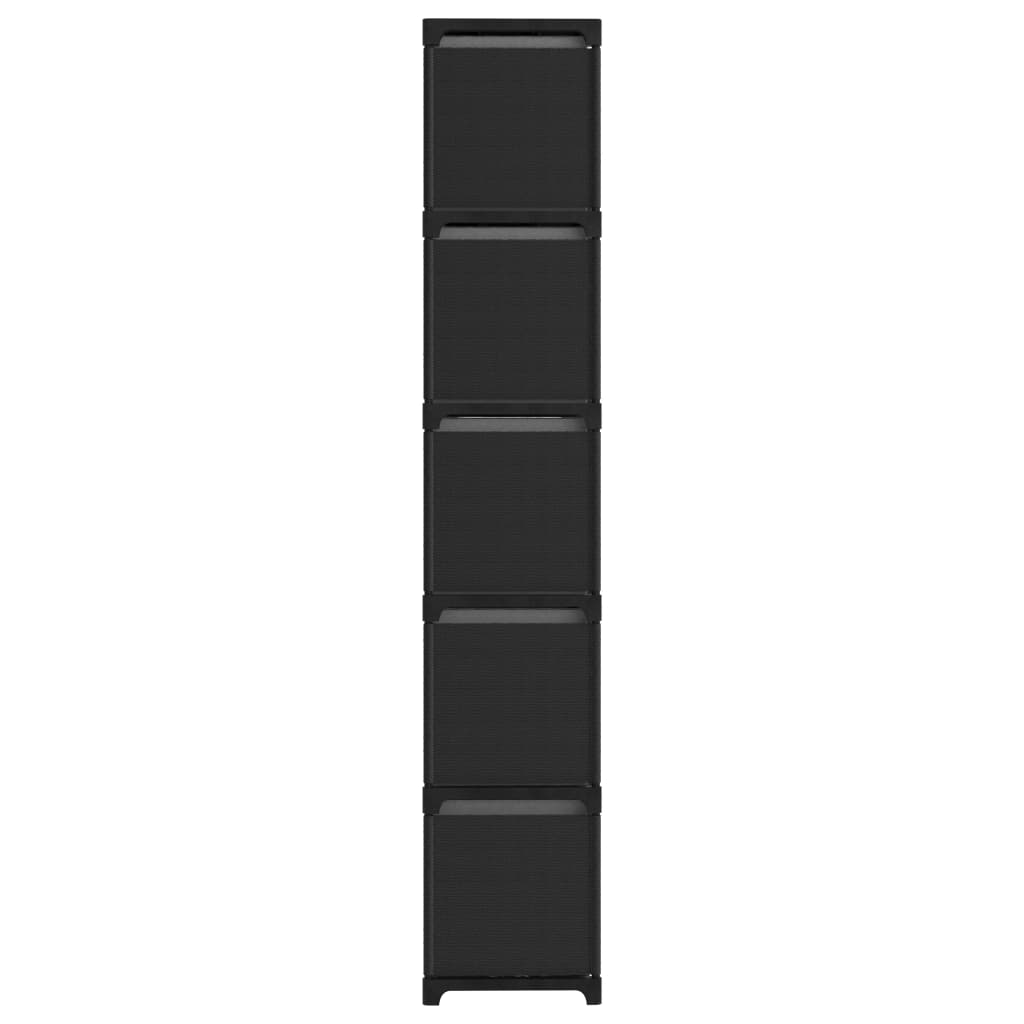 Étagère à 15 cubes avec boîtes Noir 103x30x175,5 cm Tissu