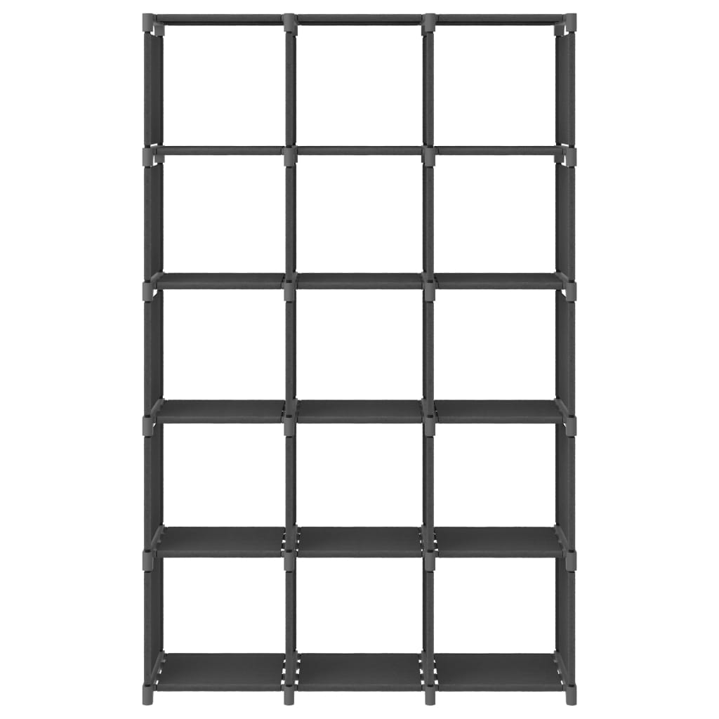 Étagère d'affichage 15 cubes Gris 103x30x175,5 cm Tissu