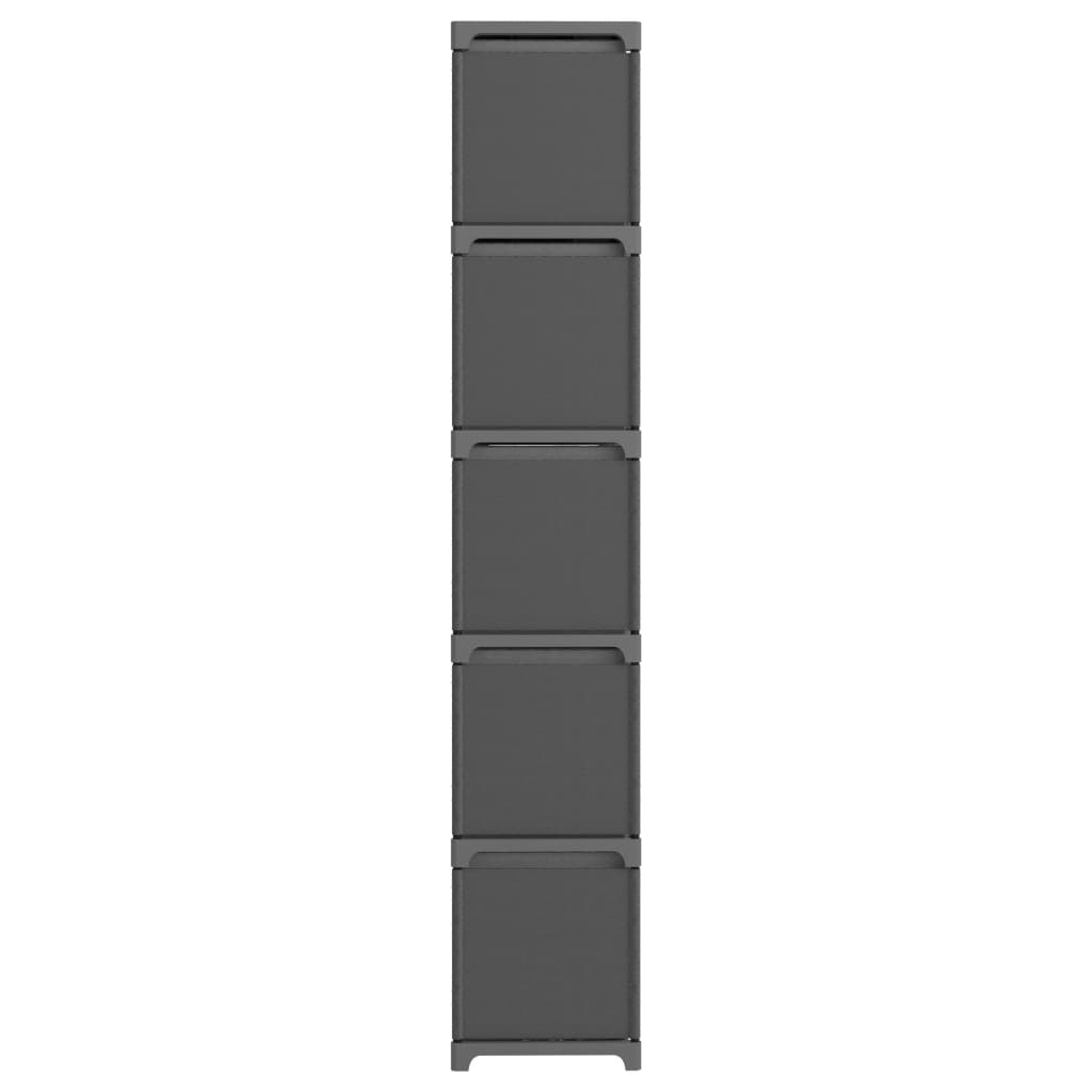 Étagère à 15 cubes avec boîtes Gris 103x30x175,5 cm Tissu