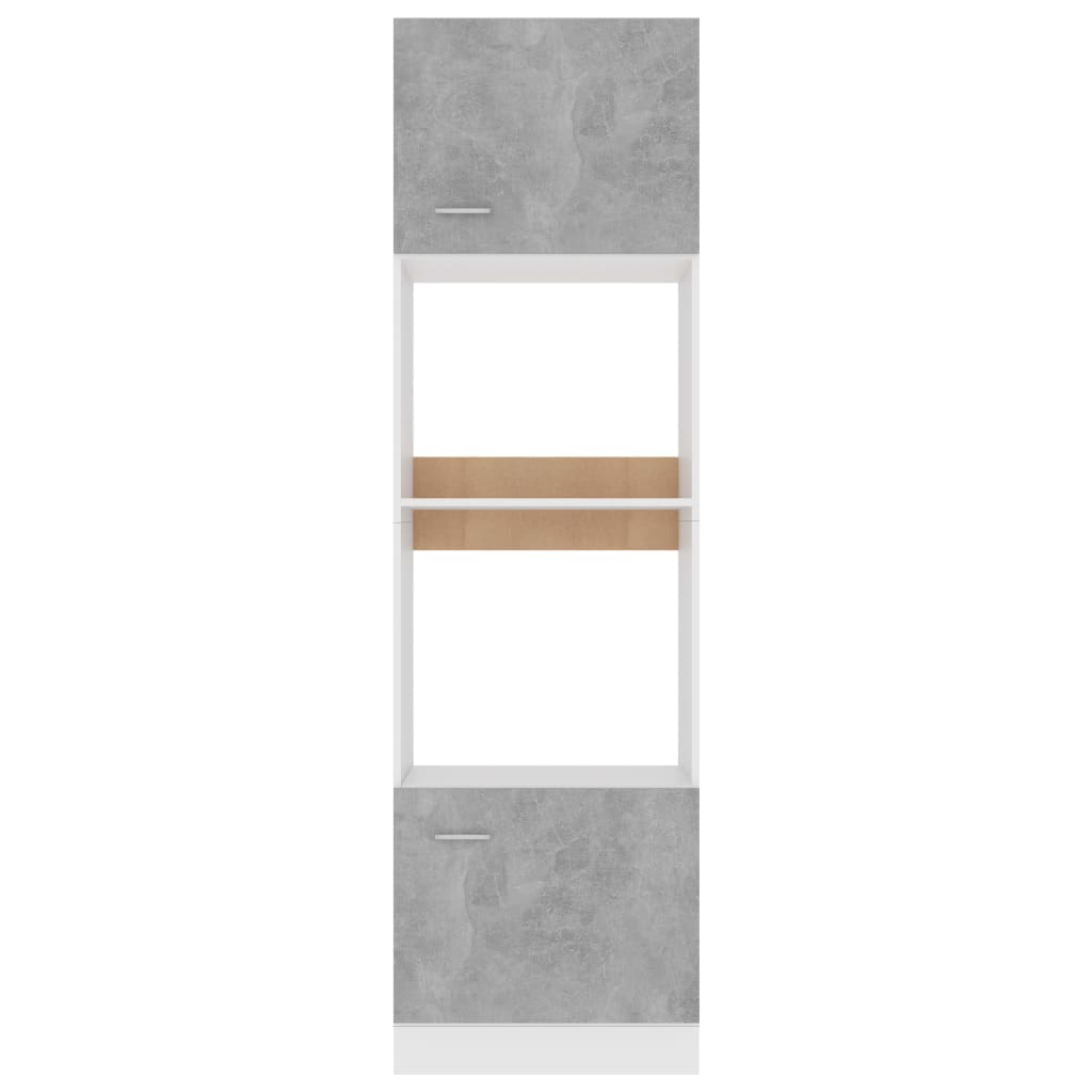 Armoire à micro-ondes Gris béton 60x57x207 cm Bois d’ingénierie