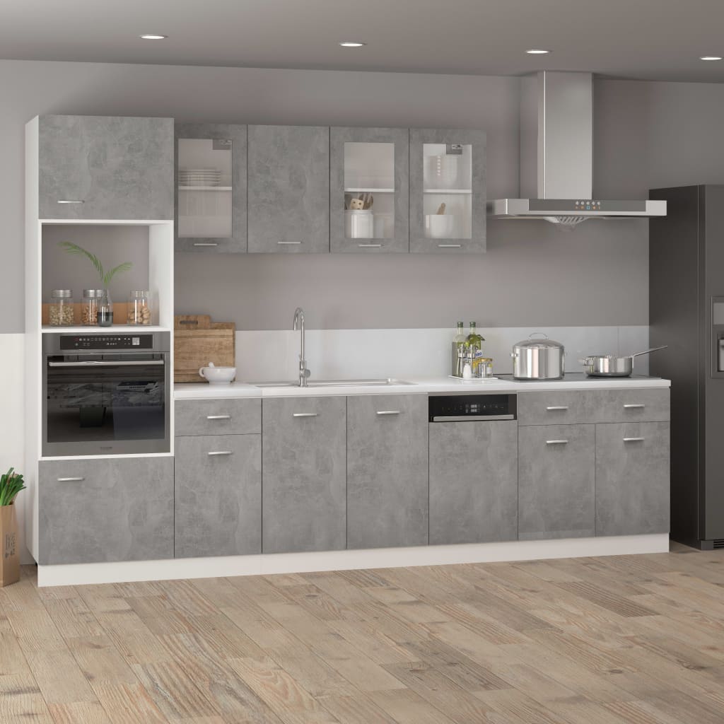 Panneau de lave-vaisselle Gris béton 45x3x67 cm Aggloméré