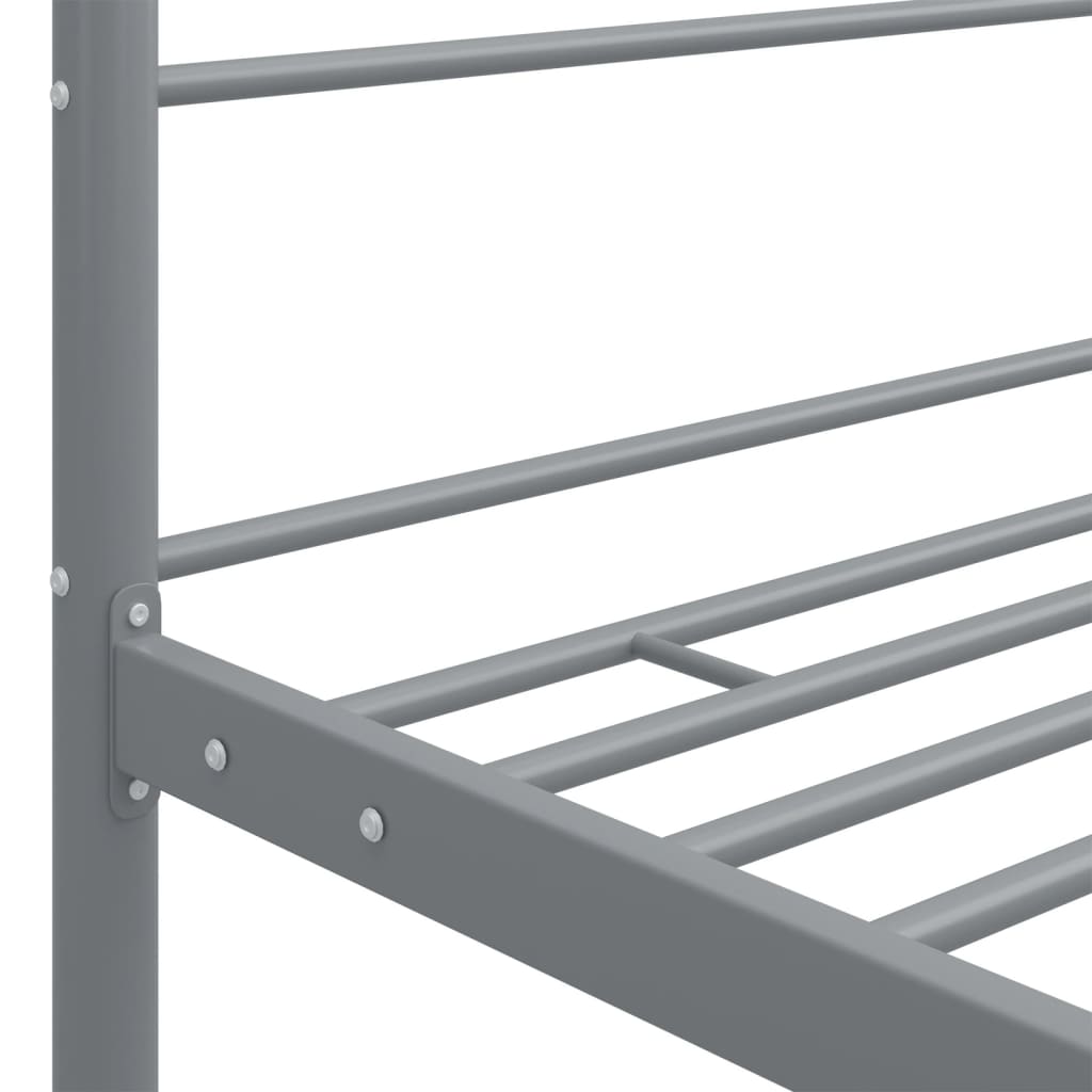 Cadre de lit à baldaquin sans matelas gris métal 90x200 cm