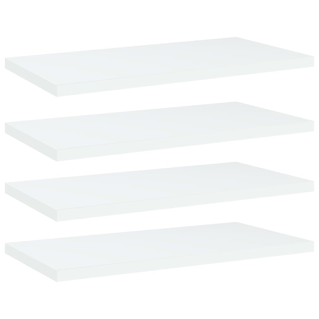 Panneaux de bibliothèque 4 pcs blanc bois d’ingénierie