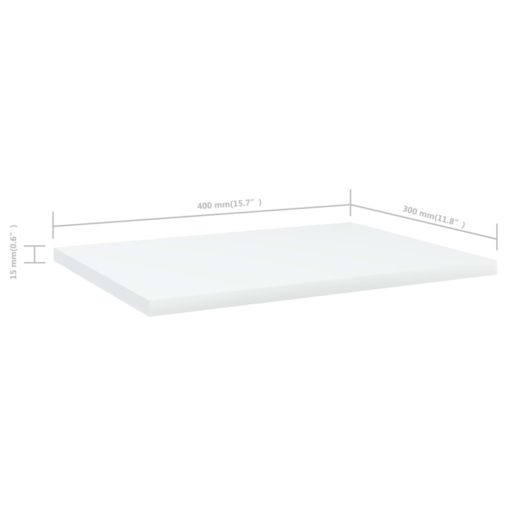 Panneaux de bibliothèque 4 pcs blanc bois d’ingénierie