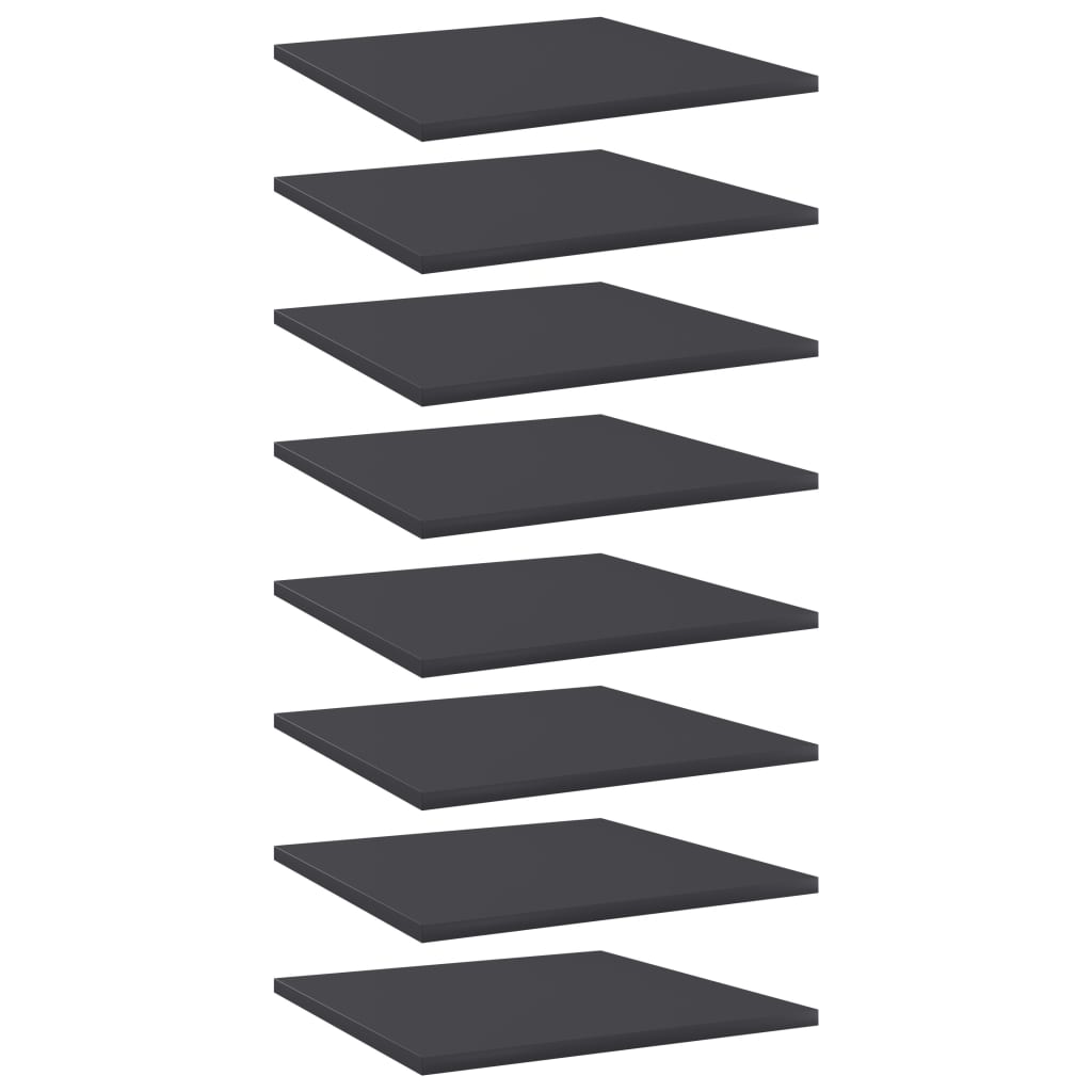 Panneaux de bibliothèque 8 pcs gris bois d’ingénierie
