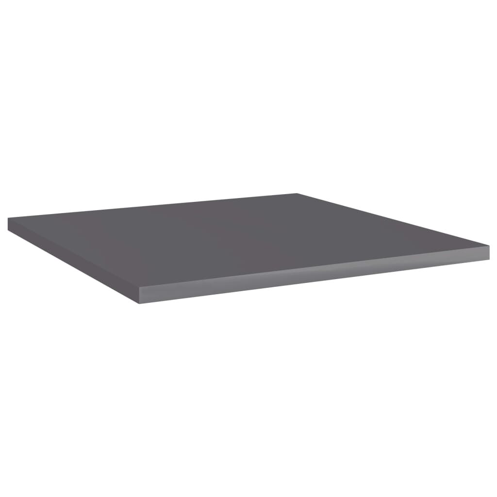 Panneaux de bibliothèque 8 pcs gris brillant bois d’ingénierie