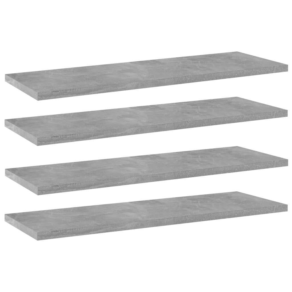 Panneaux de bibliothèque 4 pcs Gris béton 60x20x1,5cm Aggloméré