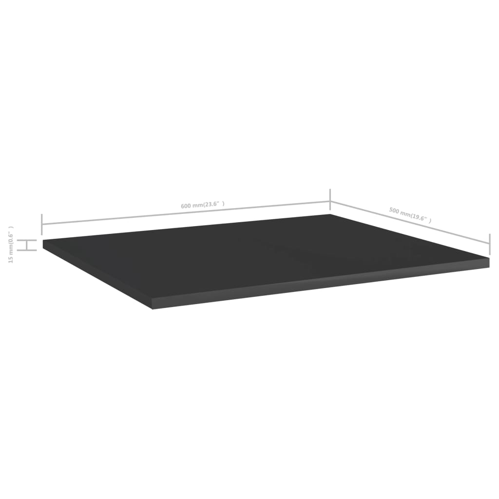 Panneaux de bibliothèque 8 pcs noir brillant bois d’ingénierie