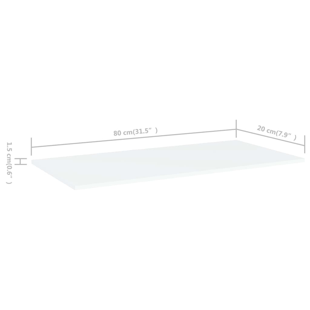 Panneaux de bibliothèque 4 pcs blanc bois d’ingénierie