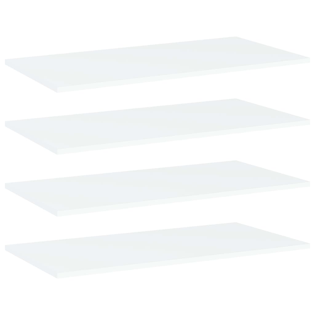 Panneaux de bibliothèque 4 pcs blanc bois d’ingénierie