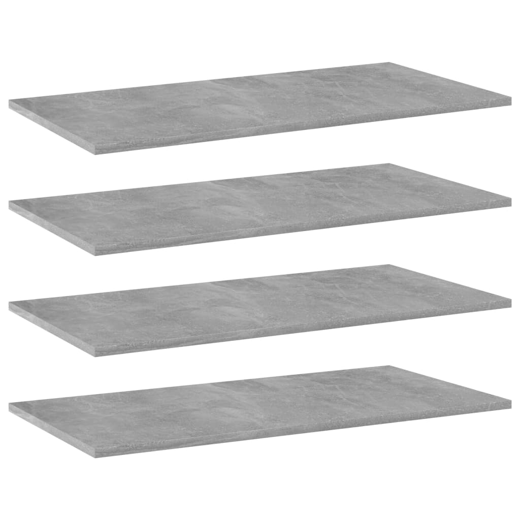 Panneaux de bibliothèque 4 pcs gris béton bois d’ingénierie