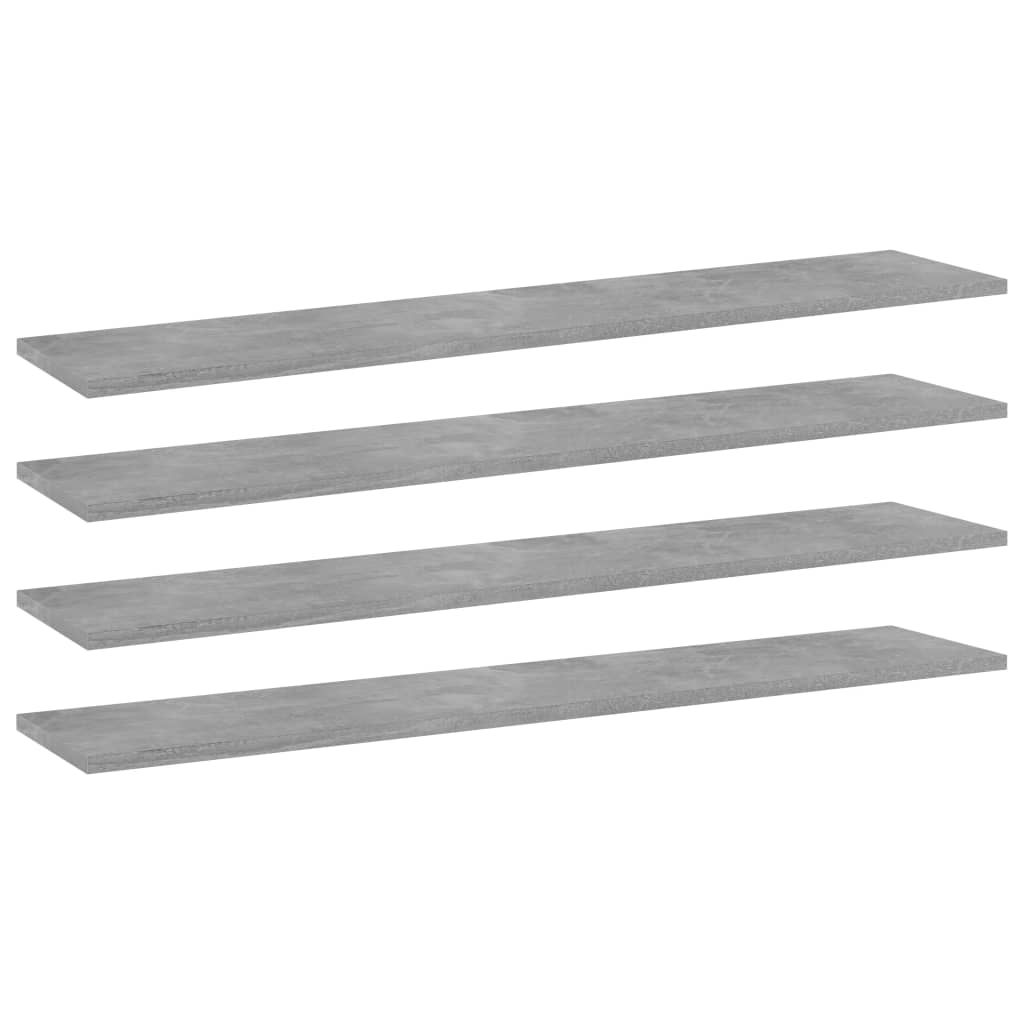 Panneaux de bibliothèque 4 pcs gris béton bois d’ingénierie
