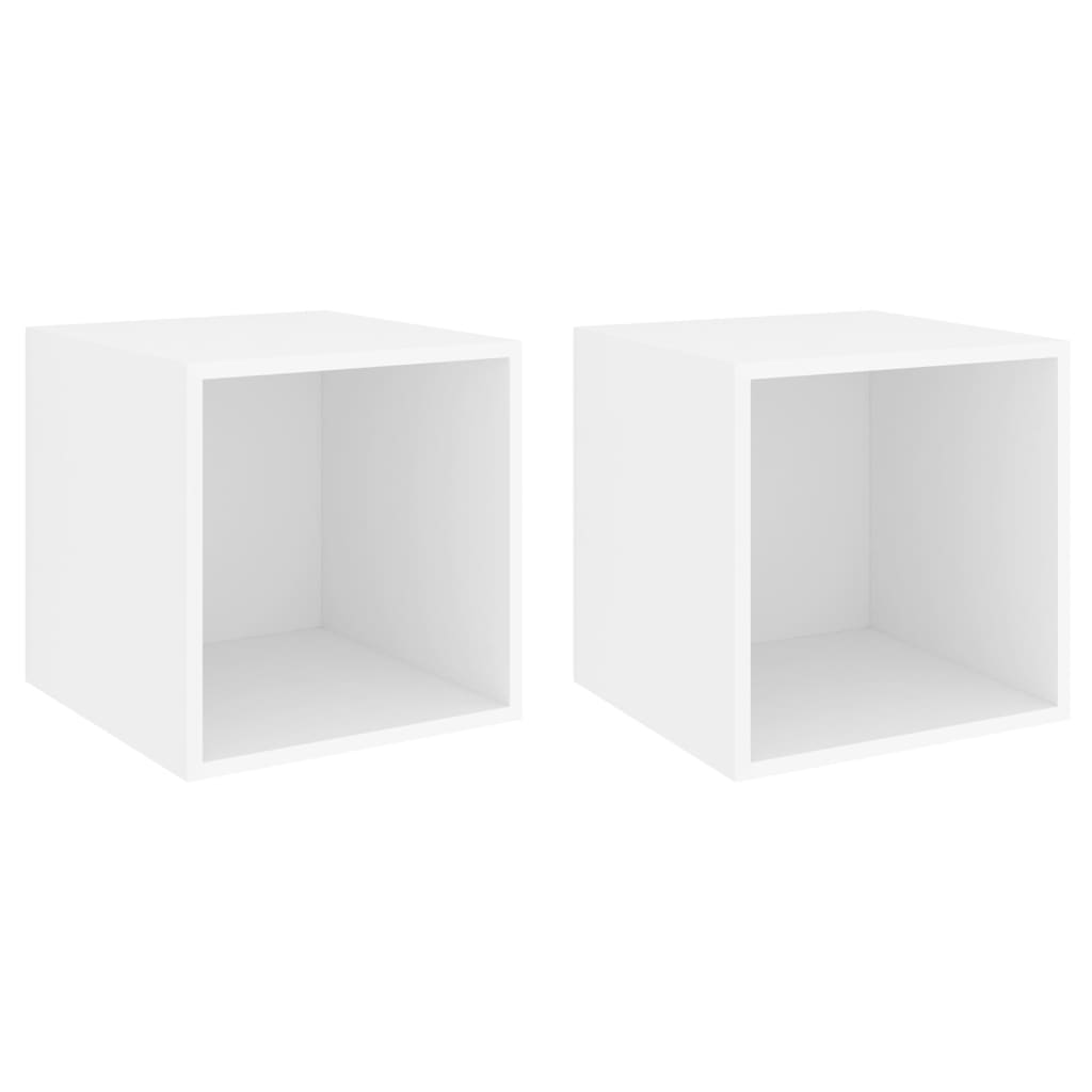 Armoires murales 2 pcs Blanc 37x37x37 cm Bois d’ingénierie
