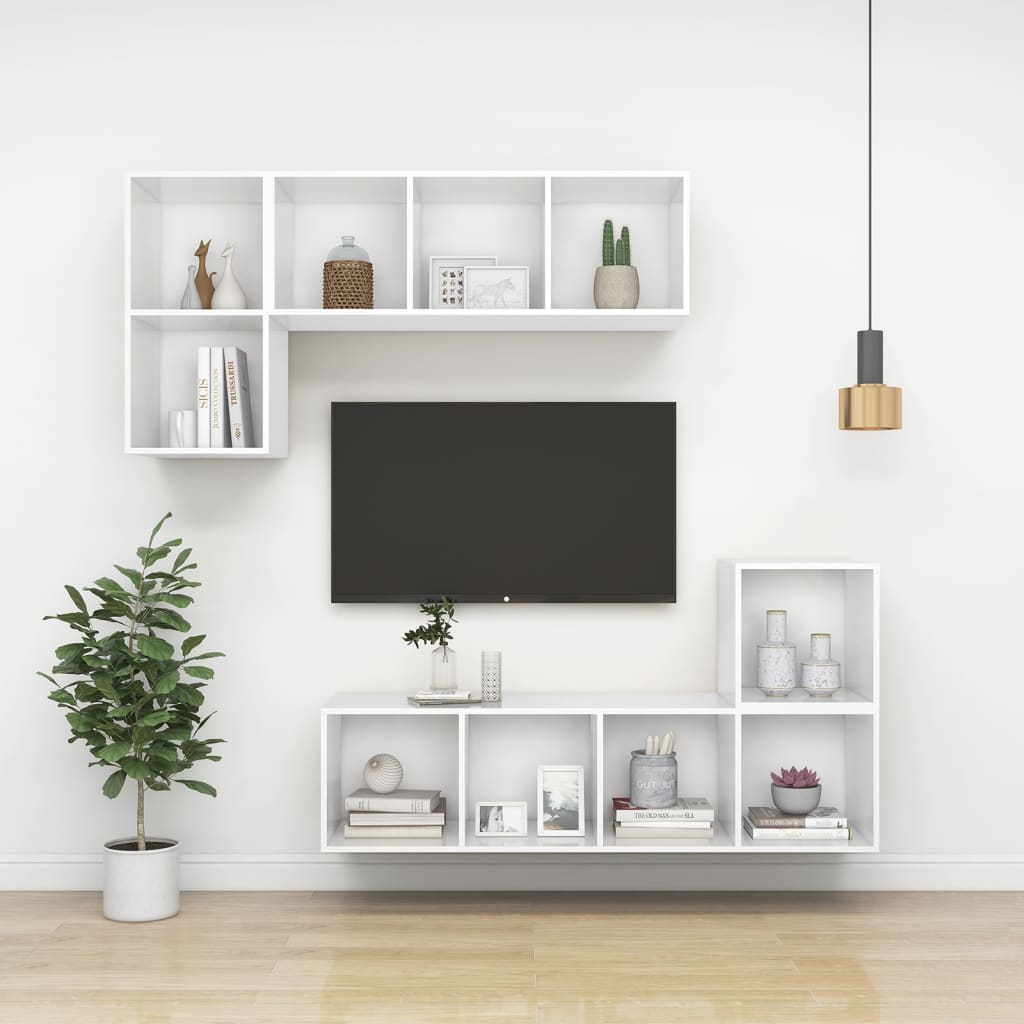 Armoires murales 2 pcs Blanc 37x37x37 cm Bois d’ingénierie