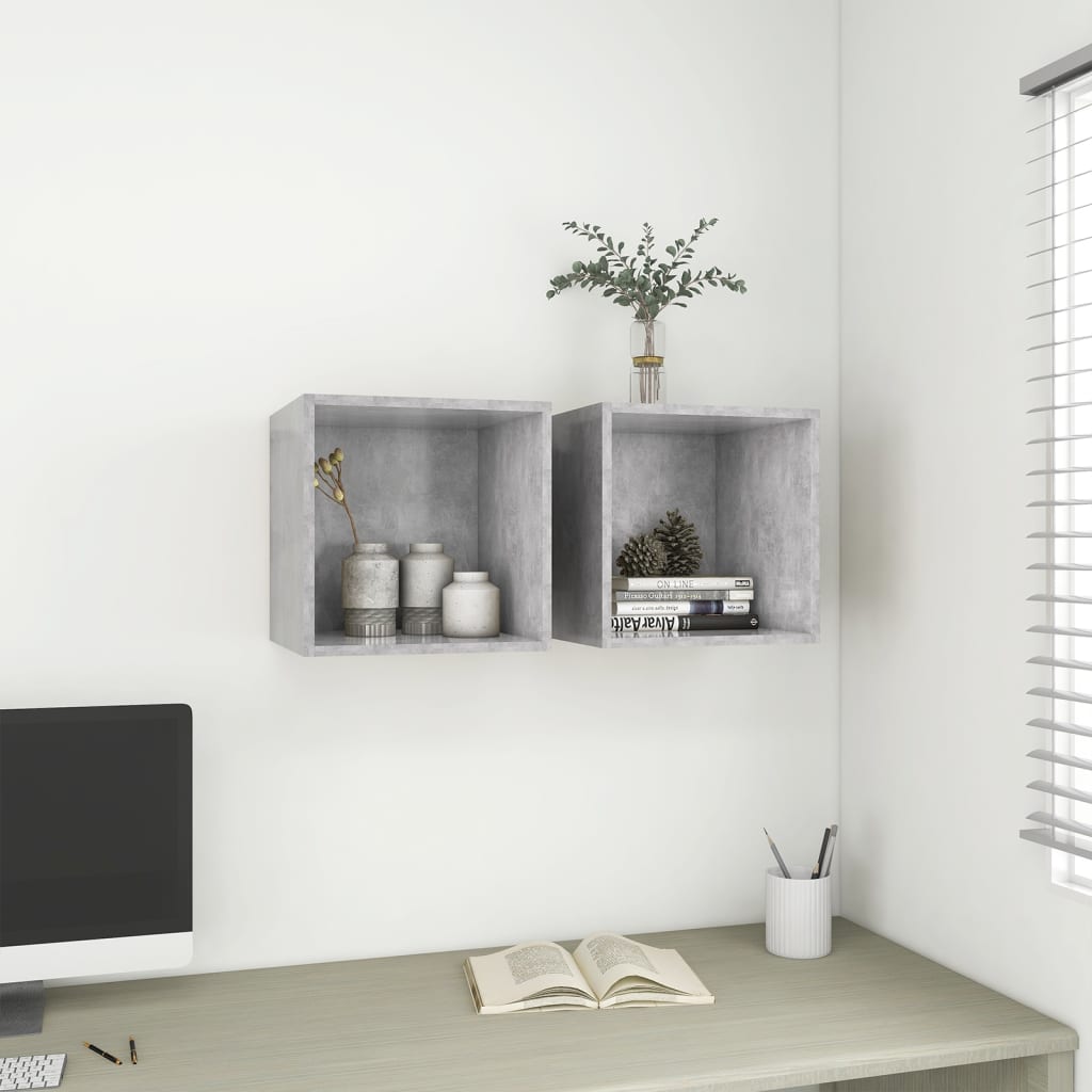 Armoire murale Gris béton 37x37x37 cm Bois d’ingénierie