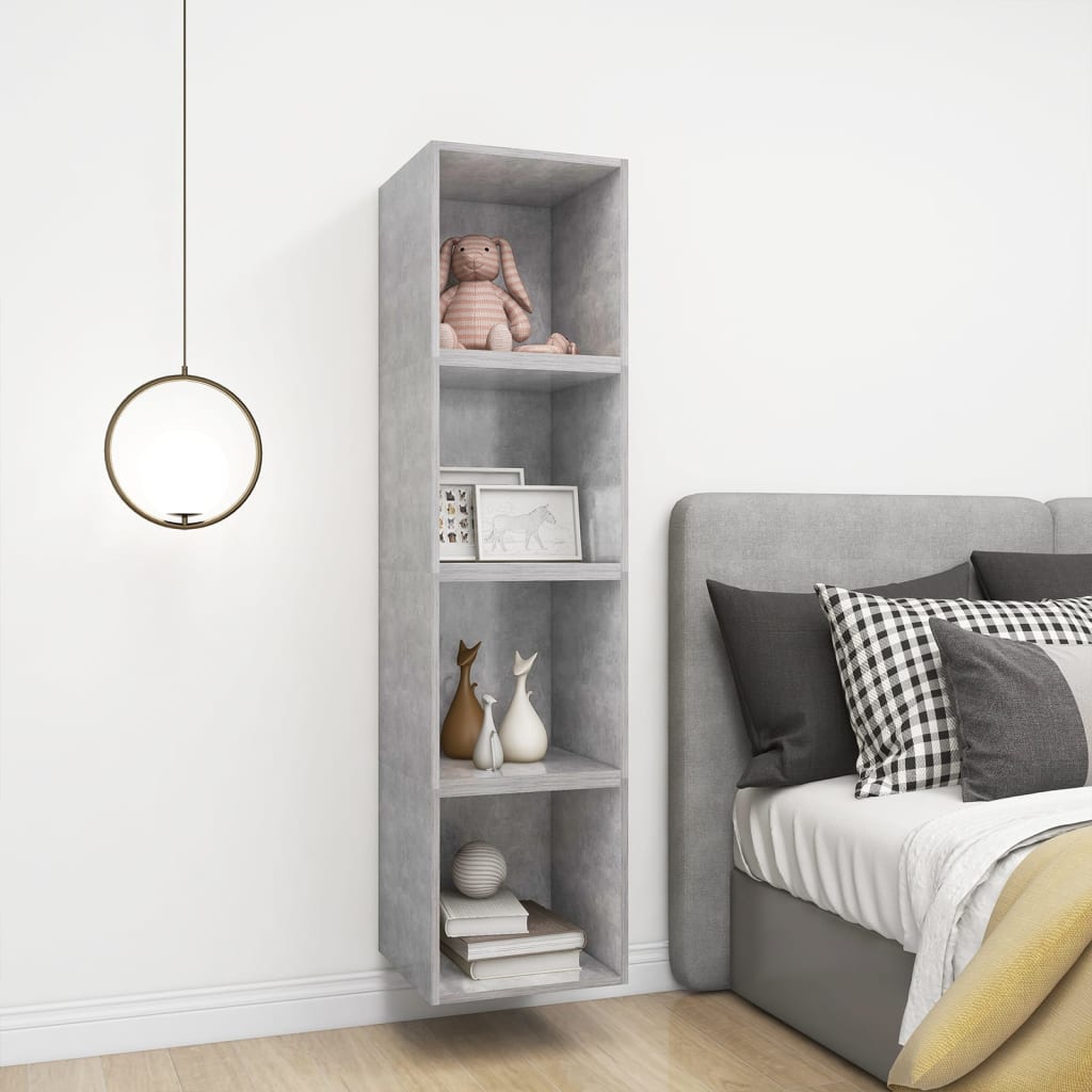 Armoire murale Gris béton 37x37x37 cm Bois d’ingénierie