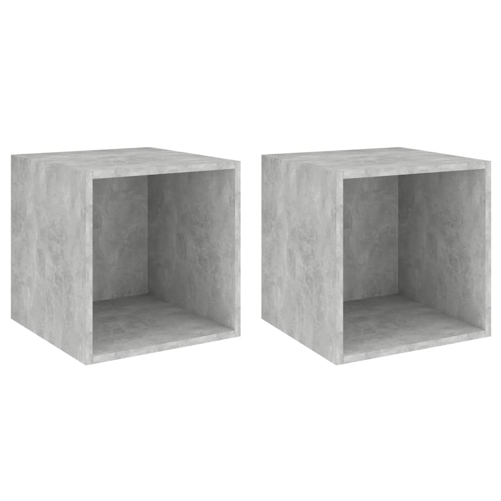 Armoires murales 2 pcs Gris béton 37x37x37 cm Bois d’ingénierie