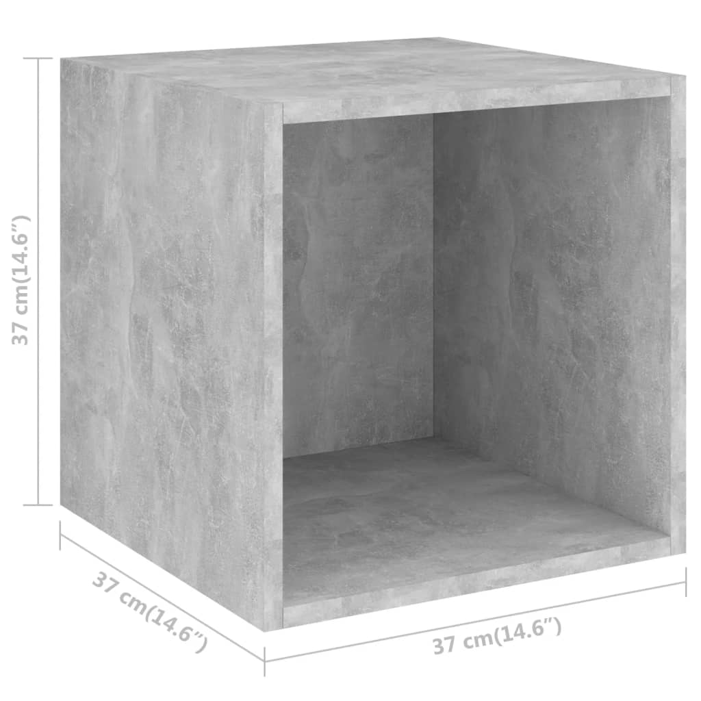 Armoires murales 2 pcs Gris béton 37x37x37 cm Bois d’ingénierie