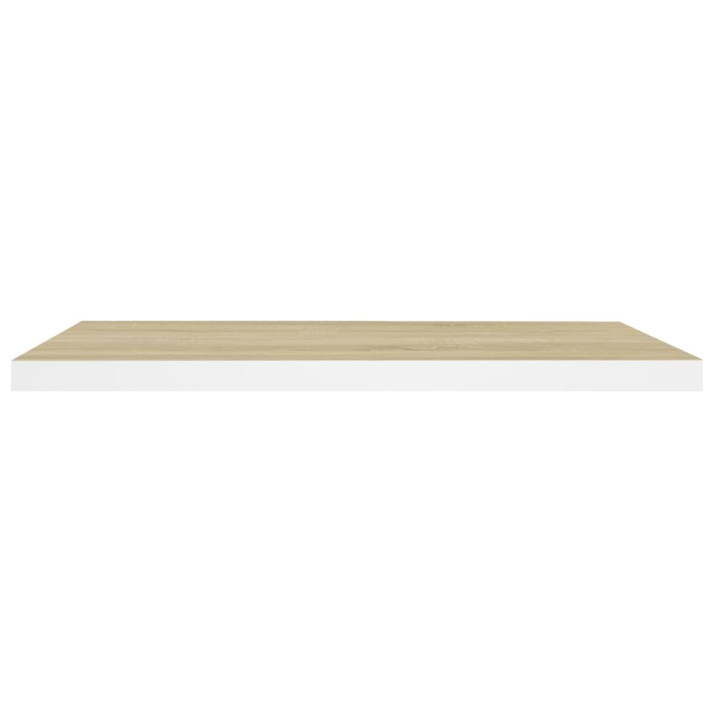 Étagère flottante murale chêne et blanc 80x23,5x3,8 cm MDF