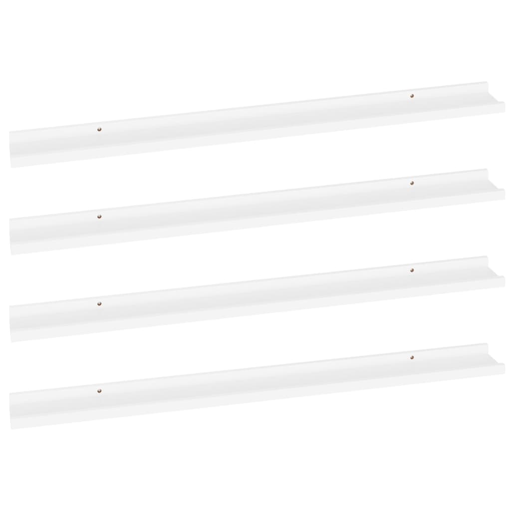 Étagères murales 4 pcs Blanc 100x9x3 cm