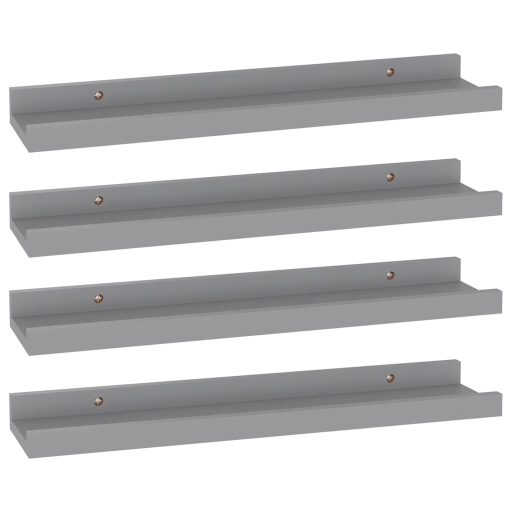 Étagères murales 4 pcs Gris 40x9x3 cm