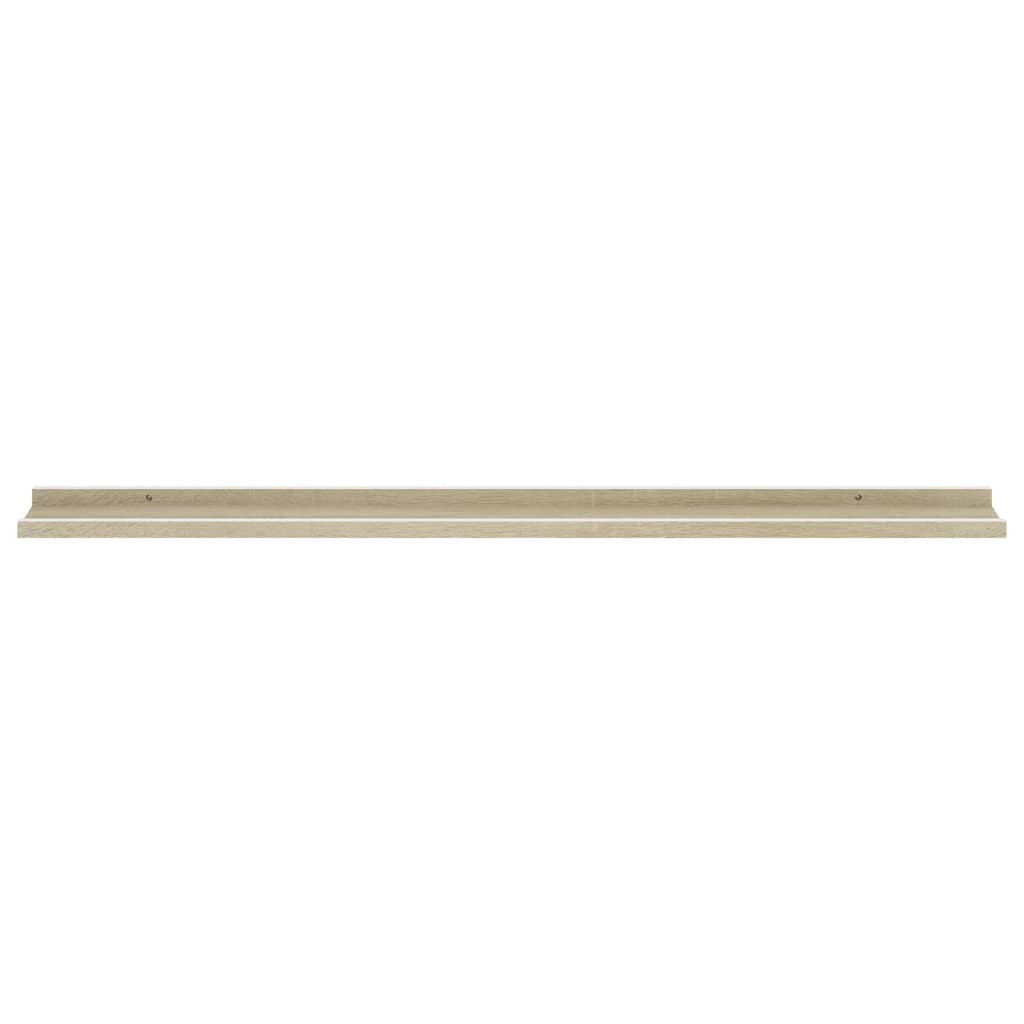 Étagères murales 2 pcs blanc et chêne sonoma 115x9x3 cm