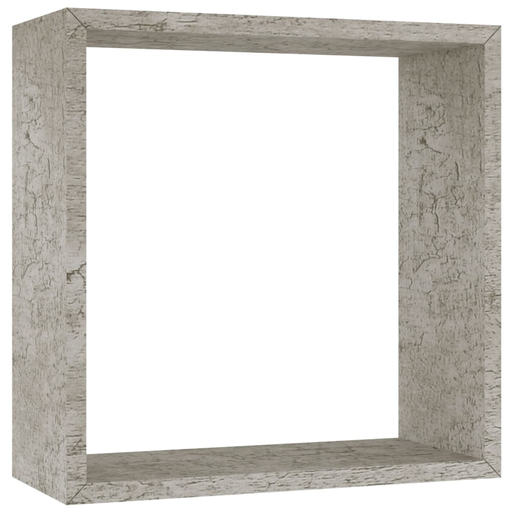 Étagères murales sous forme de cube 3 pcs Gris béton