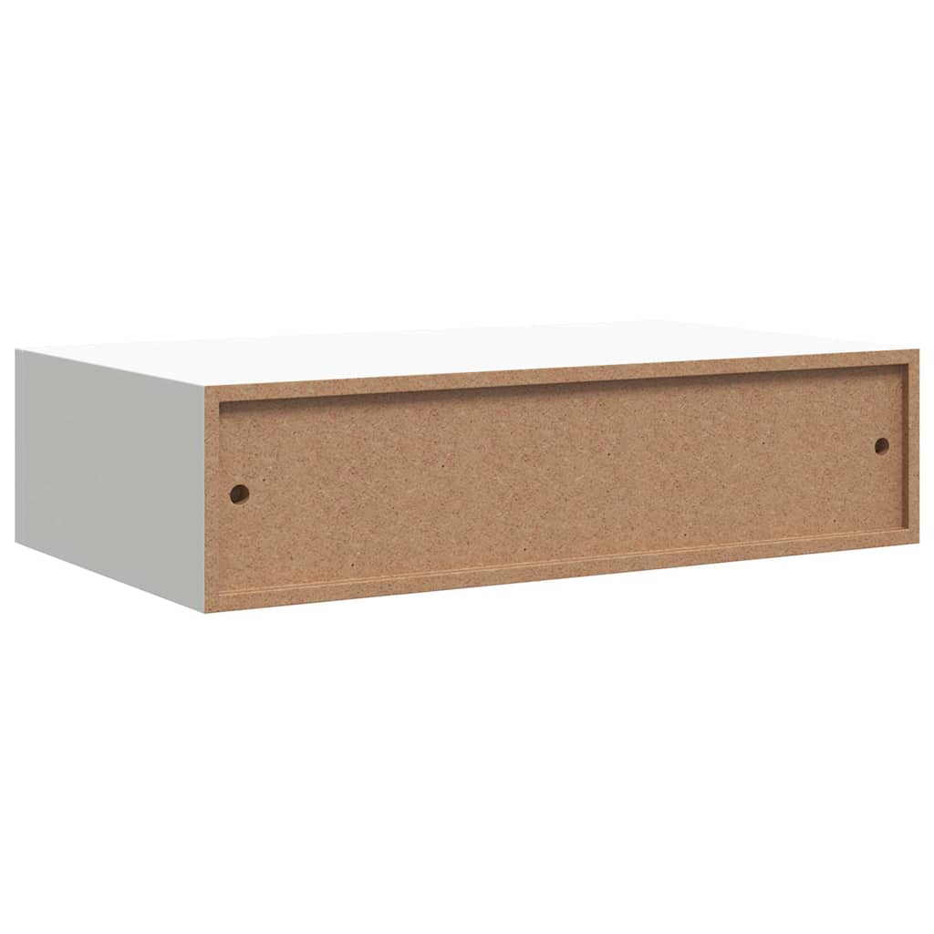 Étagère à tiroir murale Blanc 40x23,5x10 cm MDF